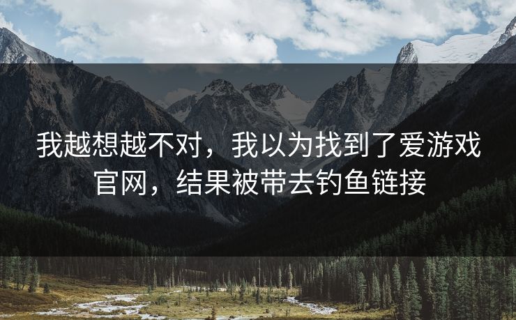 我越想越不对，我以为找到了爱游戏官网，结果被带去钓鱼链接